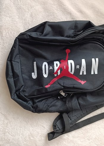 Jordan Baskılı Siyah Fermuarlı Sırt Çantası