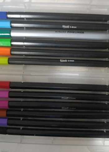 Çok Renkli 0.4 mm İnce Uçlu Kalem Seti ve sözlük