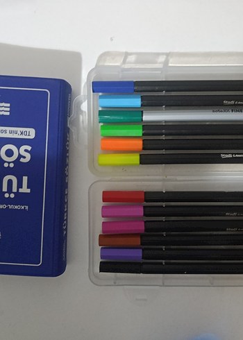  Çok Renkli 0.4 mm İnce Uçlu Kalem Seti ve sözlük