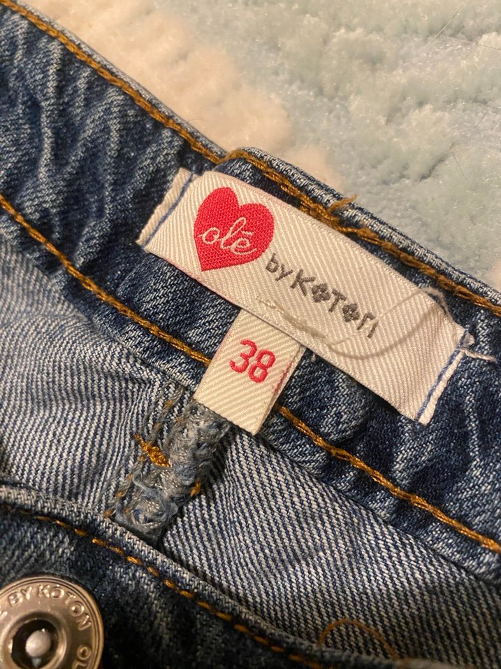 Mini kot şort - Görsel 3