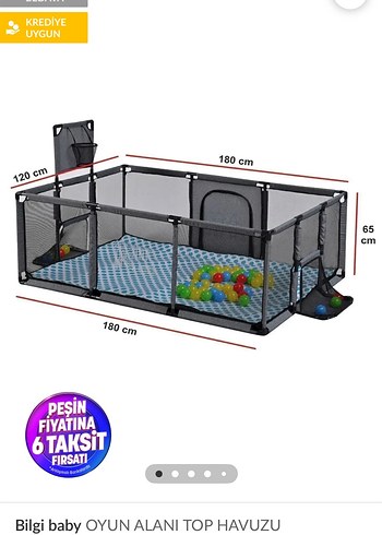 Bilgi Baby Siyah Oyun Alanı Top Havuzu 180x120x65 cm