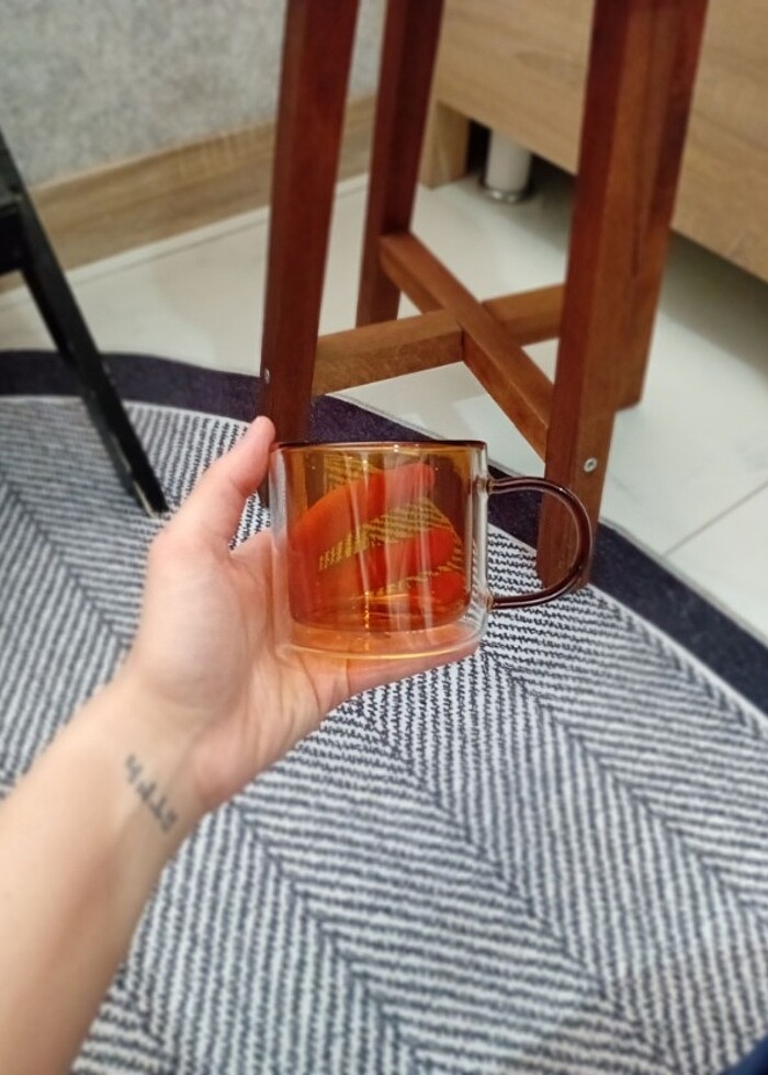 5 adet çift çidarlı kupa bardak  - Görsel 3