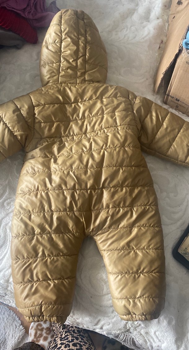 Kız Bebek Parlak Kahverengi Kürklü Tulumu - Görsel 3