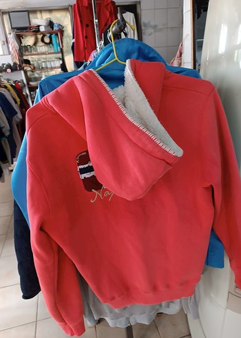 s Beden Fermuarlı Kırmızı Kadın Sweatshirt