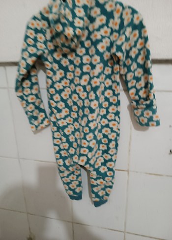 24-36 Ay Beden Çiçek Desenli Turkuaz Hamile Tulum