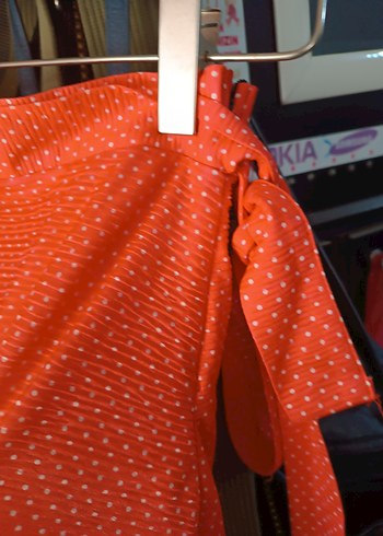 Kırmızı Puantiyeli Midi Hamile Etek - Görsel 5