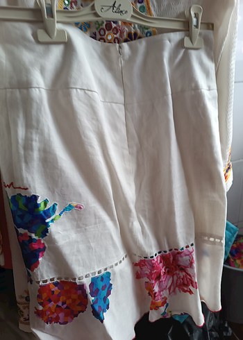 Nakışlı Çok Renkli Uzun Hamile Etek - Görsel 3