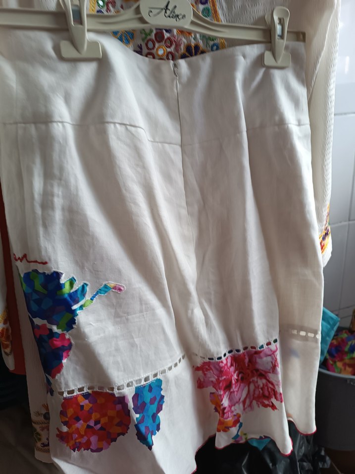 Nakışlı Çok Renkli Uzun Hamile Etek - Görsel 3