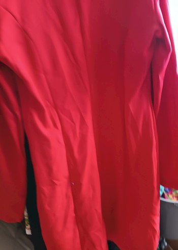 Kırmızı Uzun Kollu Kadın Elbise - Görsel 3