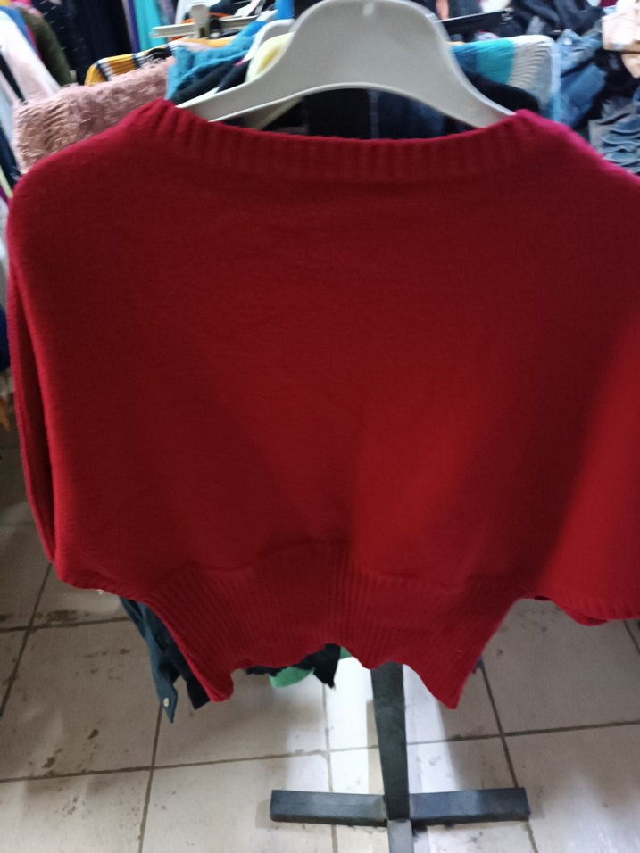 Kız Çocuk Kırmızı Düğmeli Bolero - Görsel 2