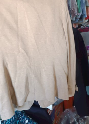 Bej Kadın Keten Ceket, Düğmeli, Normal Boy - Görsel 3