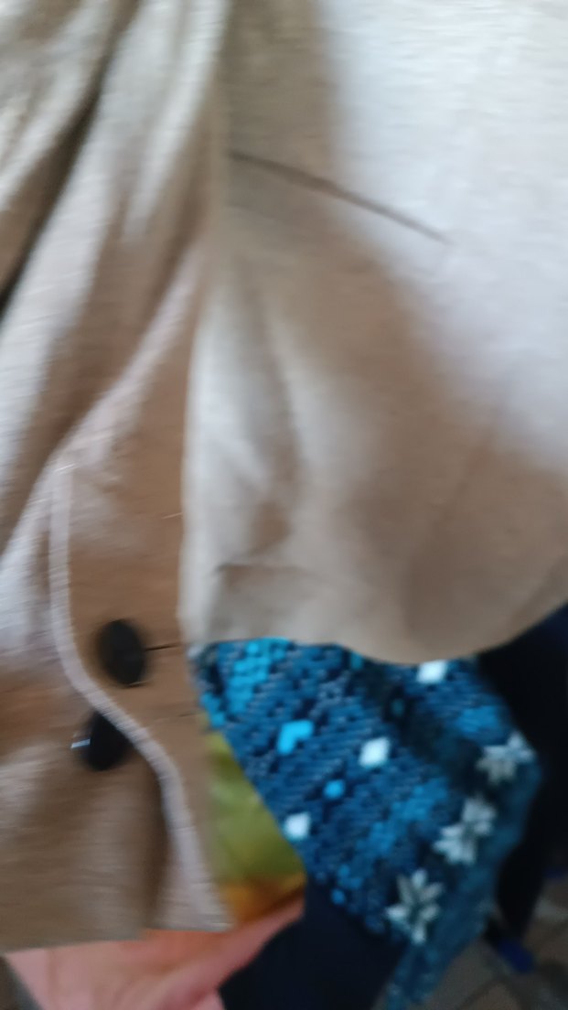 Bej Kadın Keten Ceket, Düğmeli, Normal Boy - Görsel 2