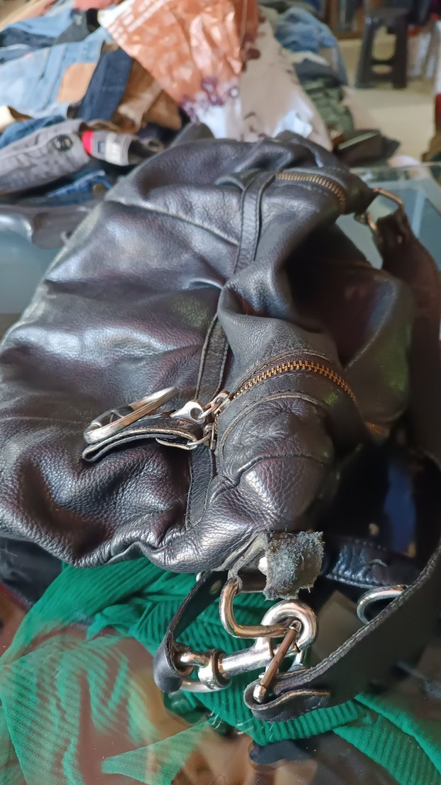 Kahverengi Deri Kadın Biker Ceket - Görsel 2