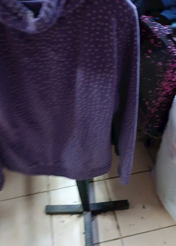 Mor Fermuarlı Kadın Polar Ceket - Görsel 3