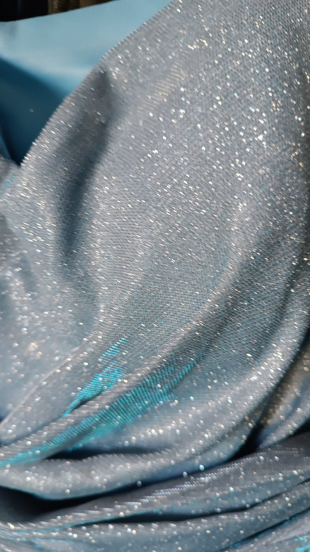 Mavi Drapeli Uzun Straplez Abiye Elbise - Görsel 4