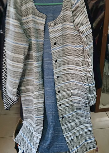 Kadın Gri Uzun Regular Fit Düğmeli Kaban - Görsel 2