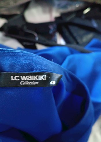 Düğmeli Mavi Uzun Kollu Kadın Tunik - Görsel 2