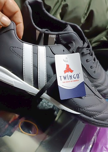 Siyah Erkek Futbol Ayakkabısı Velcro Bantlı - Görsel 2