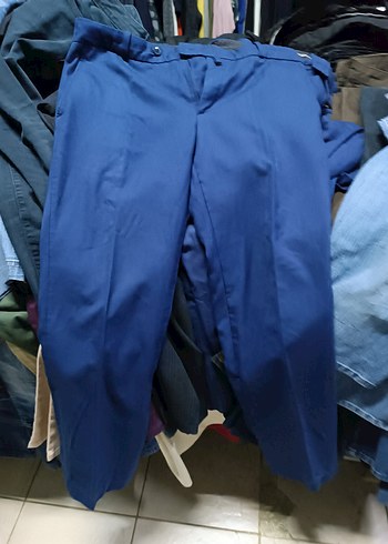 Diğer Düğmeli Kadın Lacivert Kumaş Pantolon