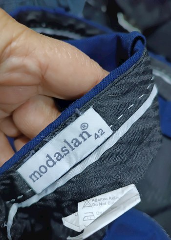 xl Beden Düğmeli Kadın Lacivert Kumaş Pantolon