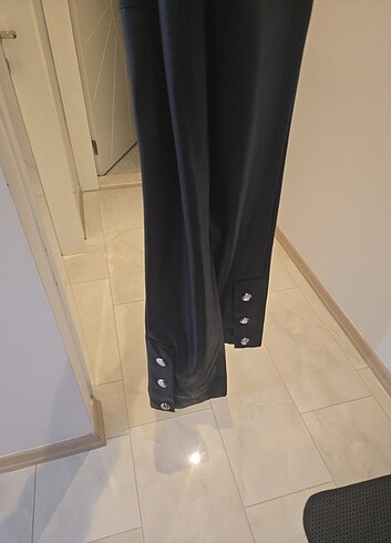 Karol içi Polar suni deri pantalon - Görsel 3