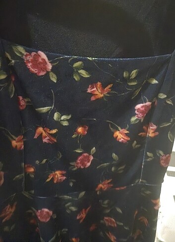 Mudo çiçekli kadife elbise - Görsel 3