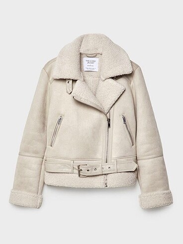 Suni Kürk Biker Ceket /Stradivarius