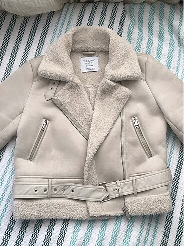 m Beden Suni Kürk Biker Ceket /Stradivarius