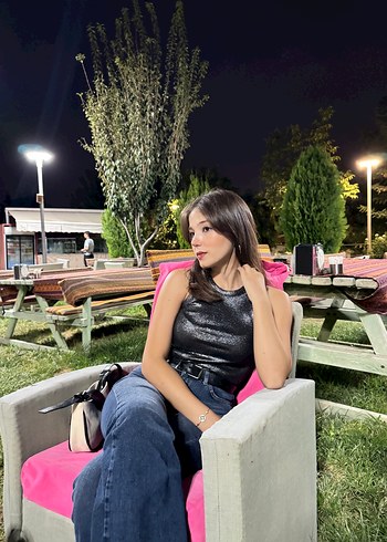 Parlak simli şık bluz