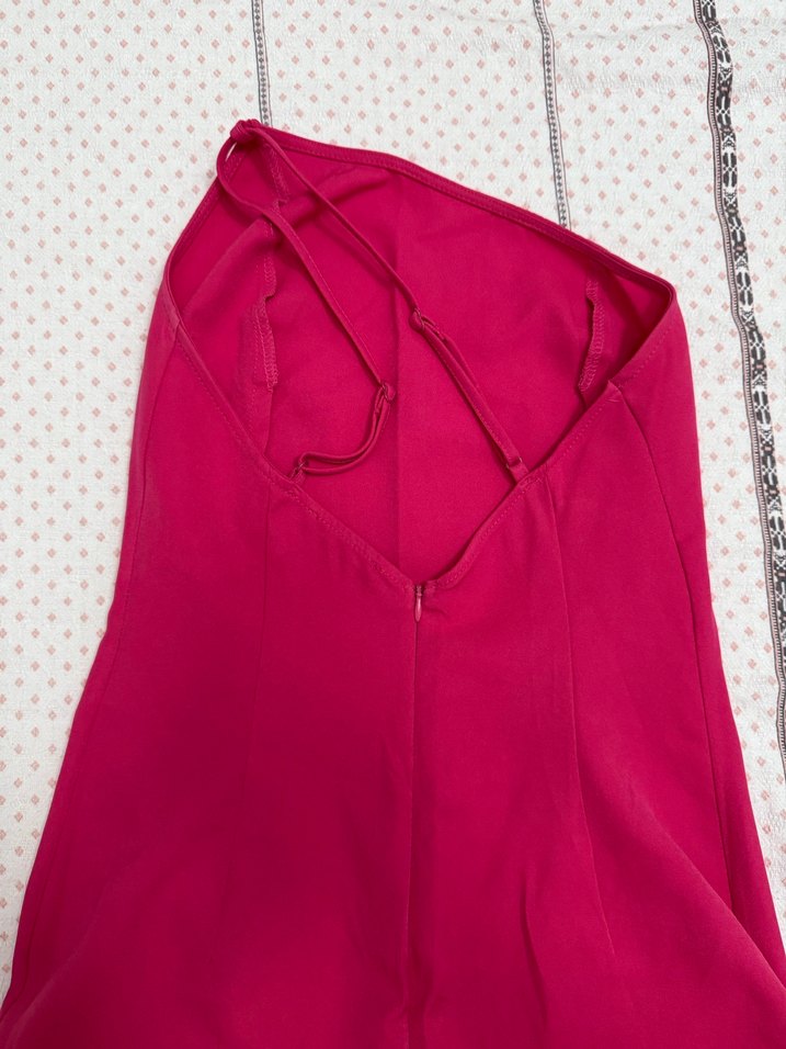 Pembe Etek Ucu Tüylü Midi Abiye Elbise - Görsel 5