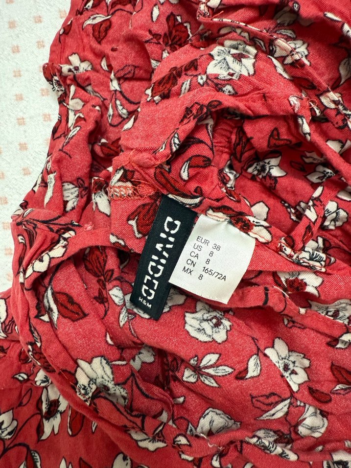 Kırmızı Çiçek Desenli Kadın Tulum - Görsel 4