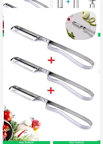 3lü Paslanmaz Metal Soyacak Seti