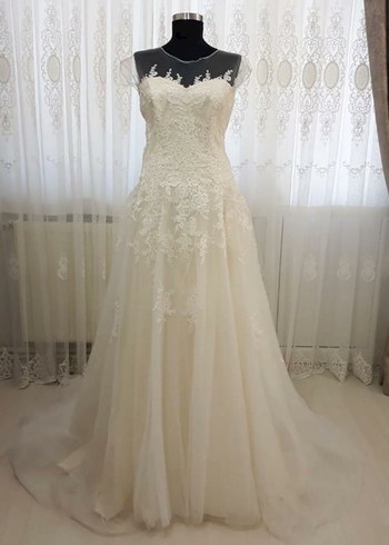 Oleg Cassini V Yaka Kolsuz Vintage A Kesim Gelinlik Oleg Cassini marka 36-38