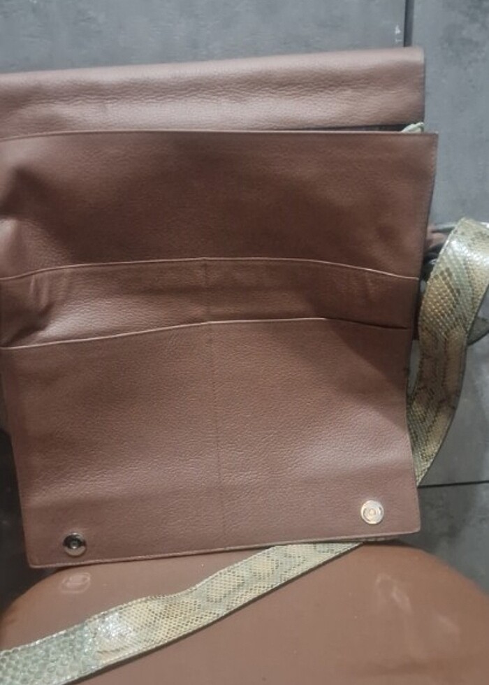 Orijinal İtalyan phyton deri Çanta yeni - Görsel 2