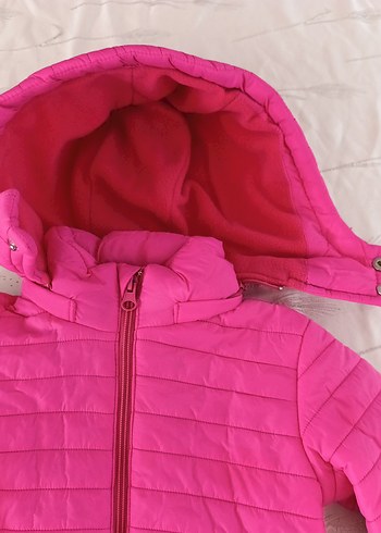 Kız Çocuk Pembe Fermuarlı Mont - Görsel 3