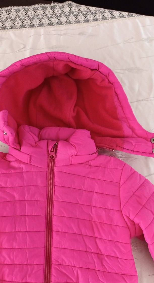 Kız Çocuk Pembe Fermuarlı Mont - Görsel 3