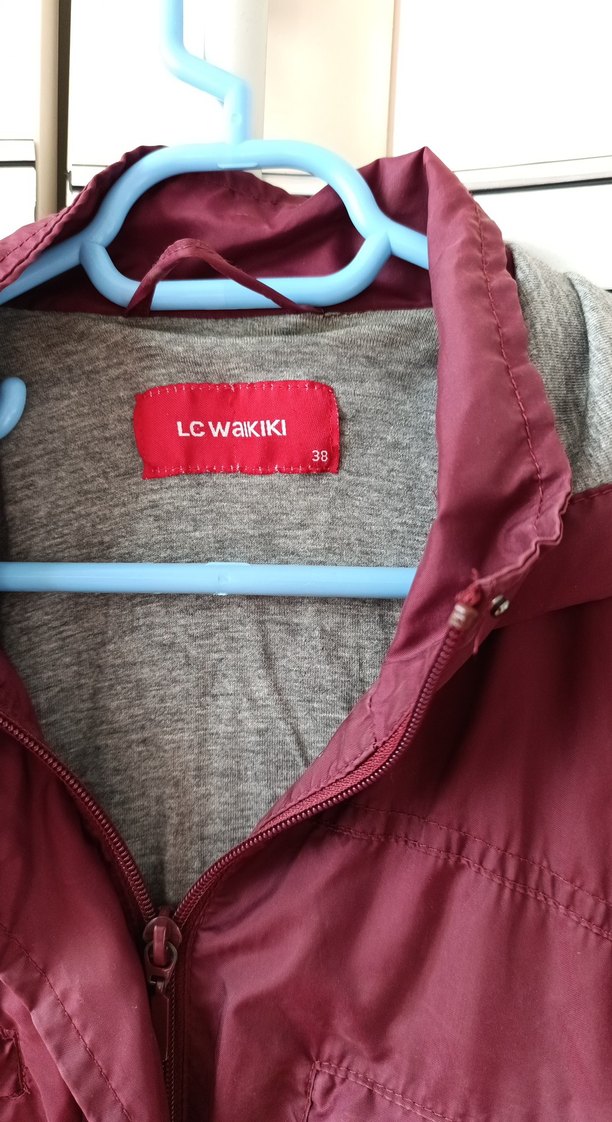 Bordo Midi Kadın yağmurluk - Görsel 2