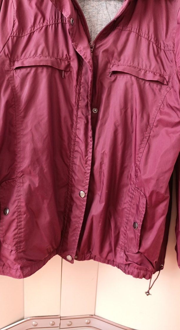 Bordo Midi Kadın yağmurluk - Görsel 5