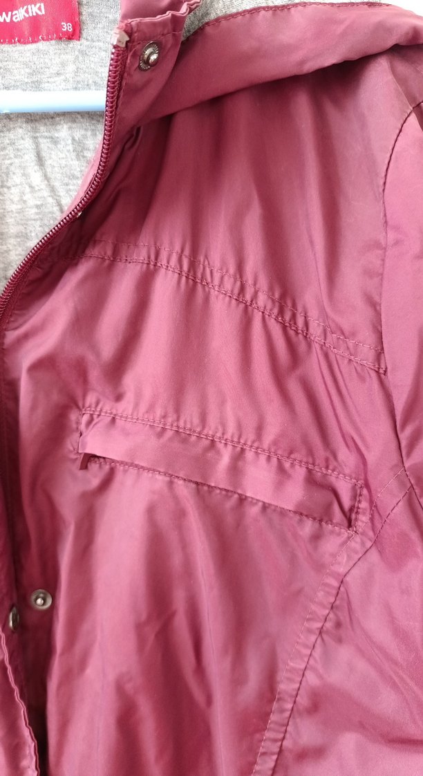 Bordo Midi Kadın yağmurluk - Görsel 3