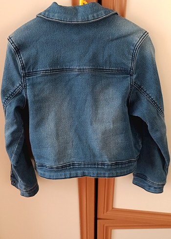 Kızlar için Nakışlı Düğmeli Kot Ceket - Görsel 5