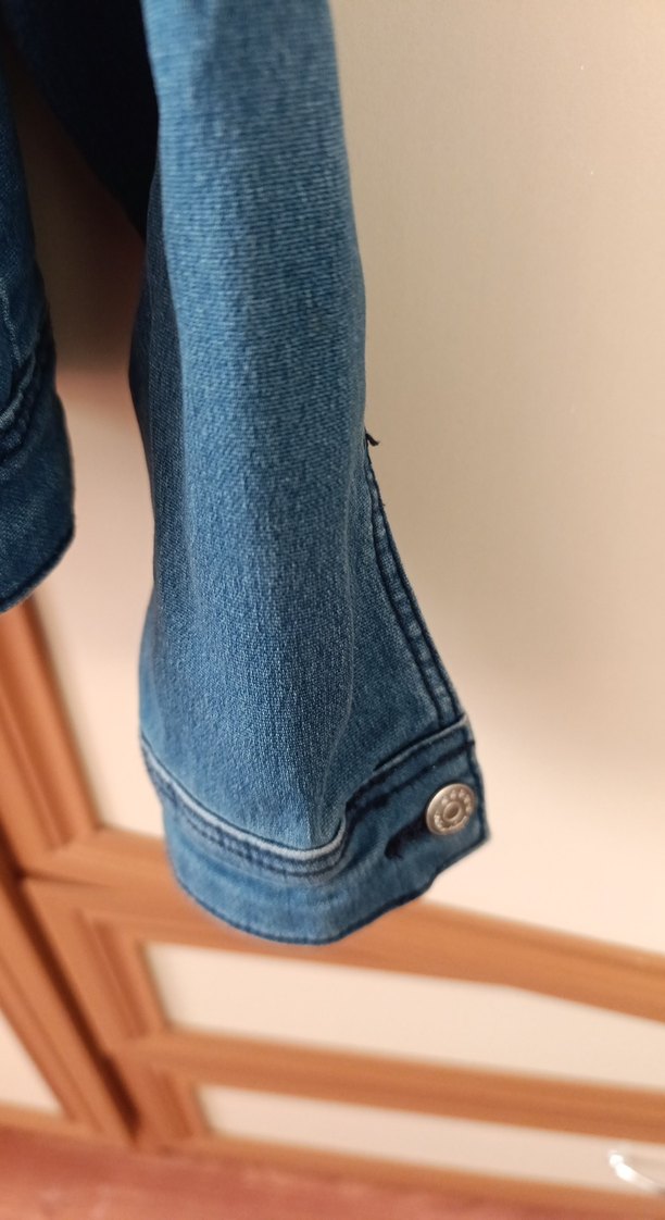 Kızlar için Nakışlı Düğmeli Kot Ceket - Görsel 3