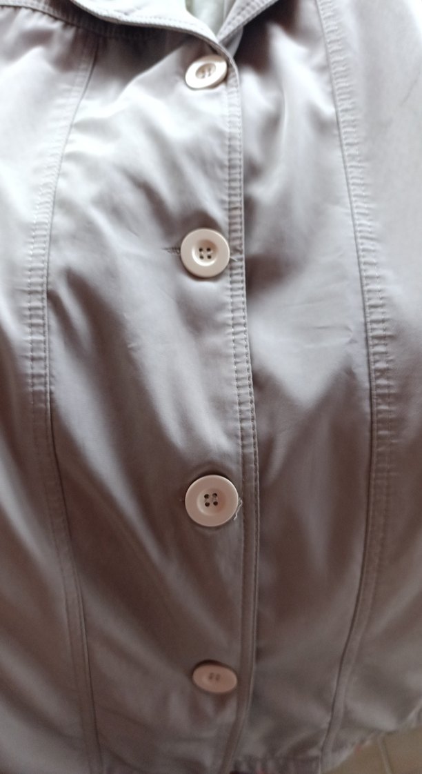 Düğmeli Gri Midi Kadın Trençkot - Görsel 3