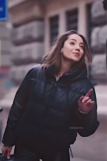 Zara Suni Deri Şişme Mont