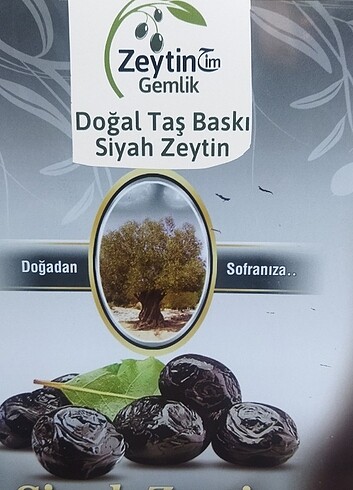 Gemlik Katırlı Köyünden Doğal Taş Baskı Siyah Zeytin 10 kg tenek