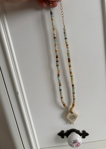 Boncuklu Çok Renkli Bohem Kolye - Görsel 2