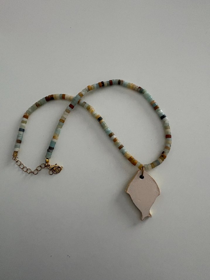 Boncuklu Çok Renkli Bohem Kolye - Görsel 3