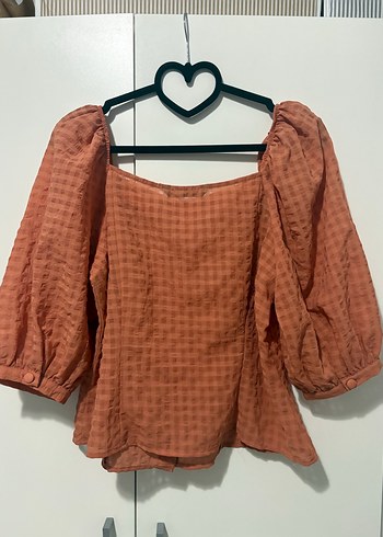 Düğmeli Kahverengi Uzun Kollu Midi Bluz - Görsel 2