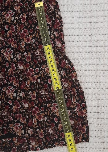 Bordo Çiçekli Uzun Kollu Mini Tulum - Görsel 10