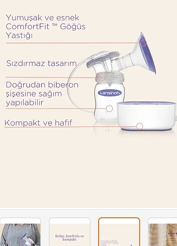 Lansinoh elektrikli tekli süt pompası 