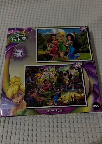 Disney Fairies 2'si 1 Arada Çocuk Puzzle